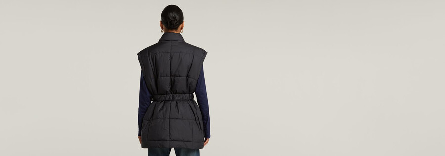 gilet imbottito con cintura