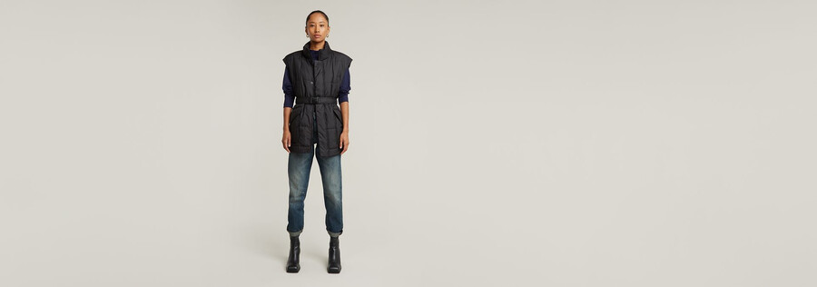 gilet imbottito con cintura