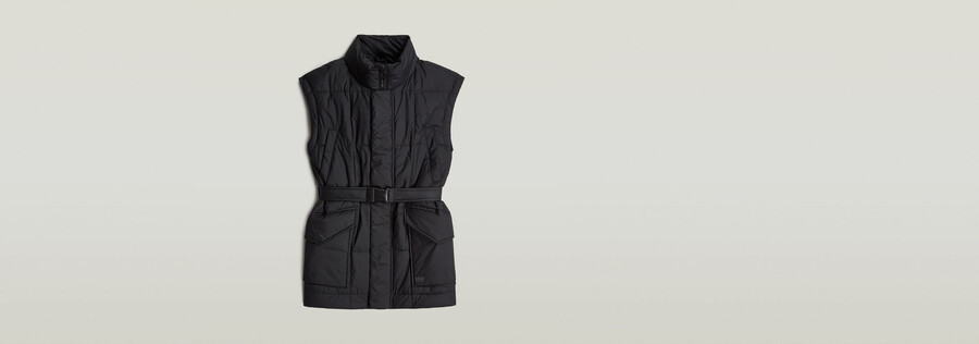 gilet imbottito con cintura
