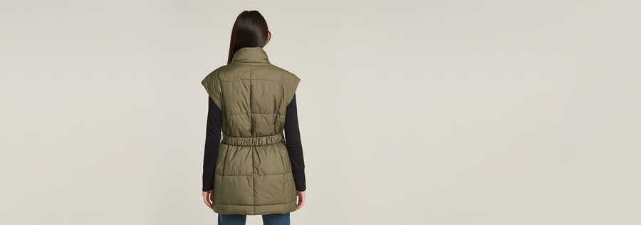 gilet imbottito con cintura