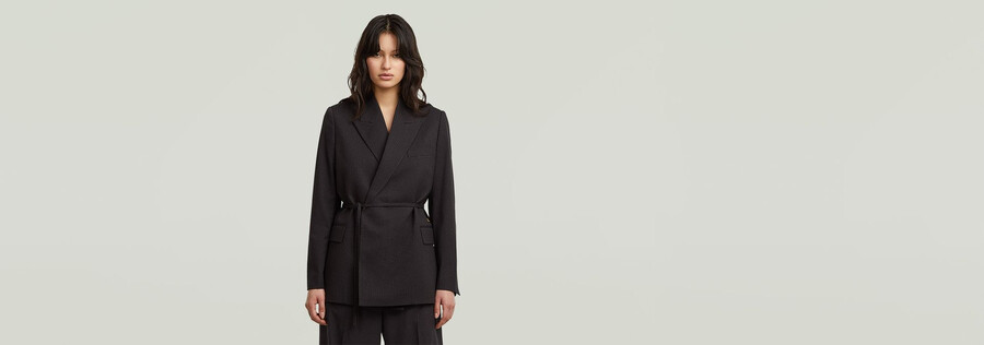 blazer doppiopetto con cintura