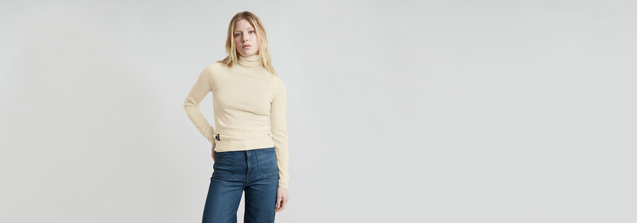 maglione lavorato a maglia con collo alto core slim