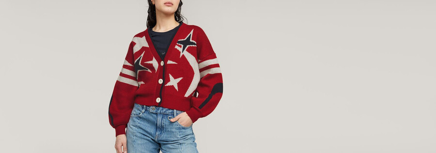 cardigan lavorato a maglia largo per le feste