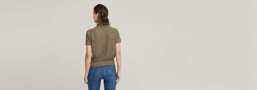polo in maglia leggera pointelle