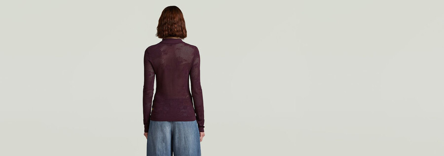 polo in maglia sottile pointelle