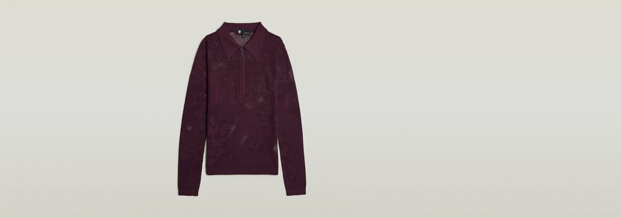 polo in maglia sottile pointelle