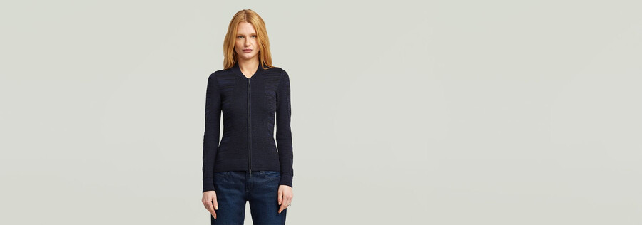 maglia biker 3d slim full zip