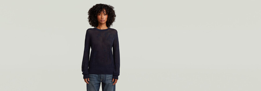 pullover in maglia traforata