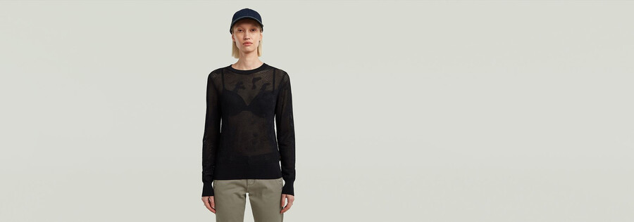 pullover in maglia traforata