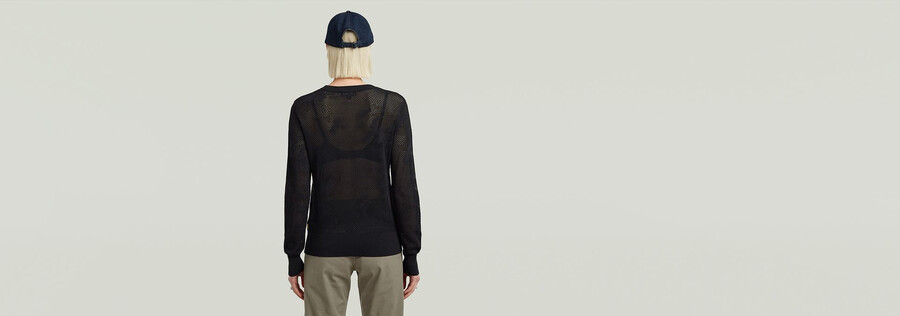 pullover in maglia traforata