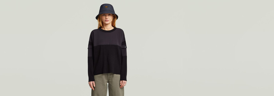 maglia a coste mista intrecciata