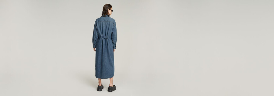 abito camicia con linguetta lunga