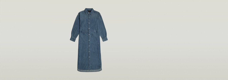 abito camicia con linguetta lunga