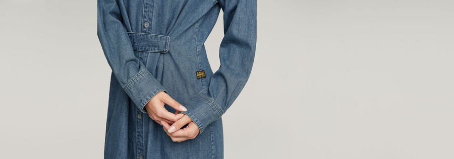 abito camicia con linguetta lunga