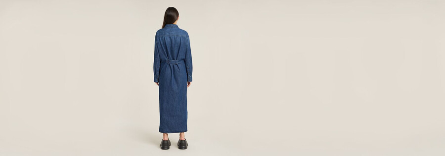 abito camicia con linguetta lunga