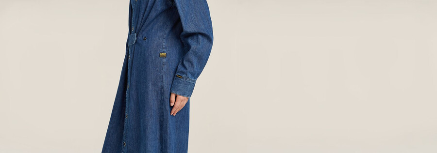 abito camicia con linguetta lunga