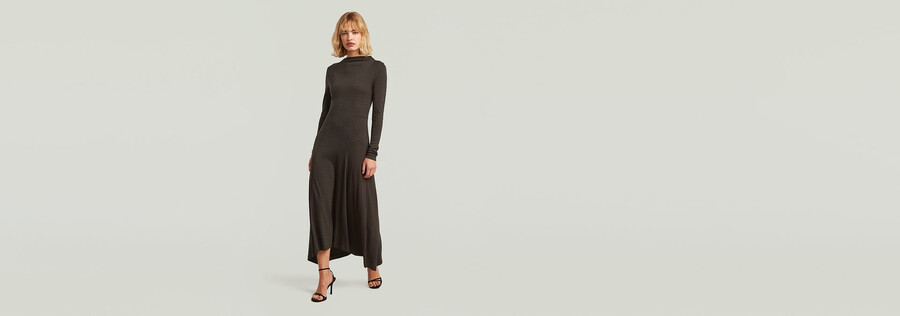 abito in jersey drappeggiato