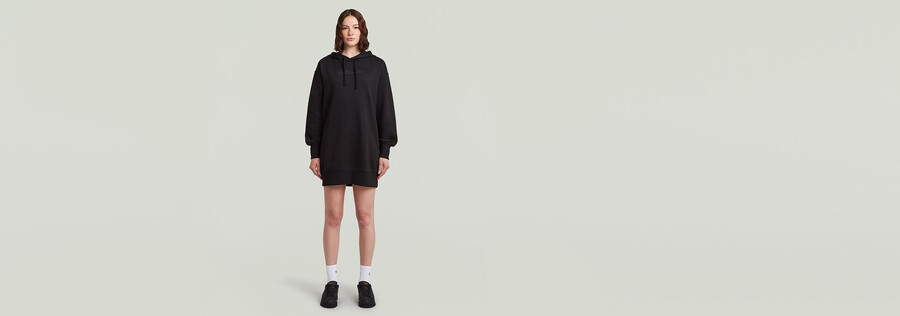 abito in maglia con cappuccio