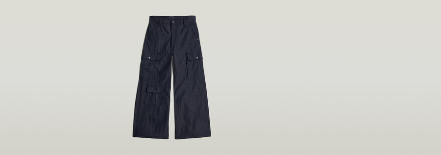 pantaloni cargo mega denim