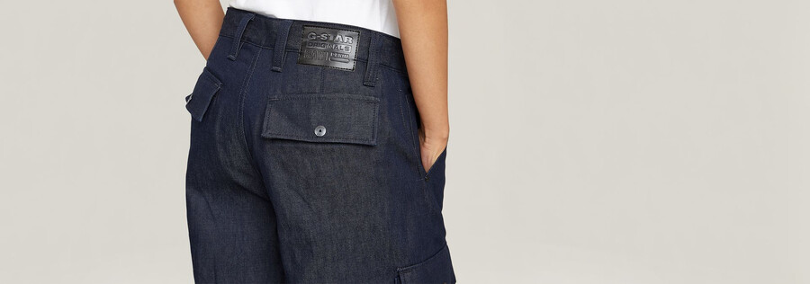pantaloni cargo mega denim