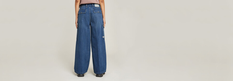 pantaloni cargo mega denim