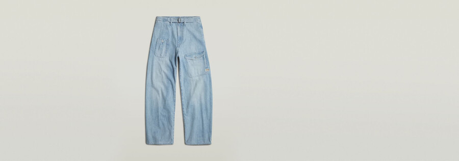 jeans larghi cargo con cintura