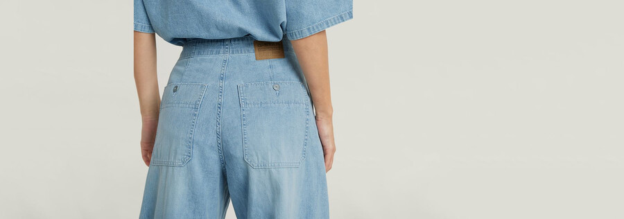 jeans larghi cargo con cintura