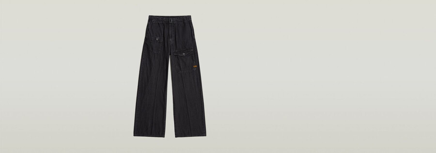 jeans larghi cargo con cintura