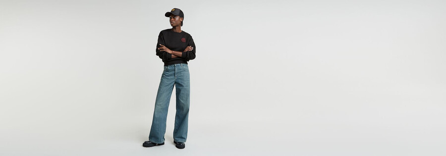 jeans larghi alti da skater