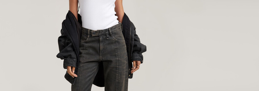 jeans larghi a vita bassa judee biker