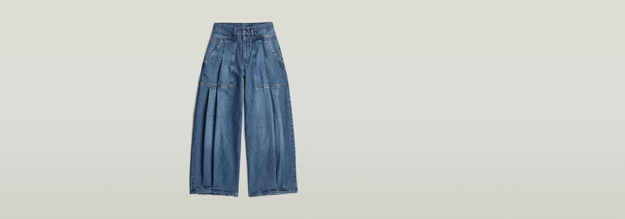 jeans larghi plissettati