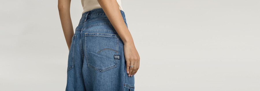 jeans larghi plissettati