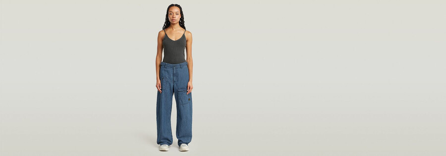 jeans larghi cargo con cintura 2.0