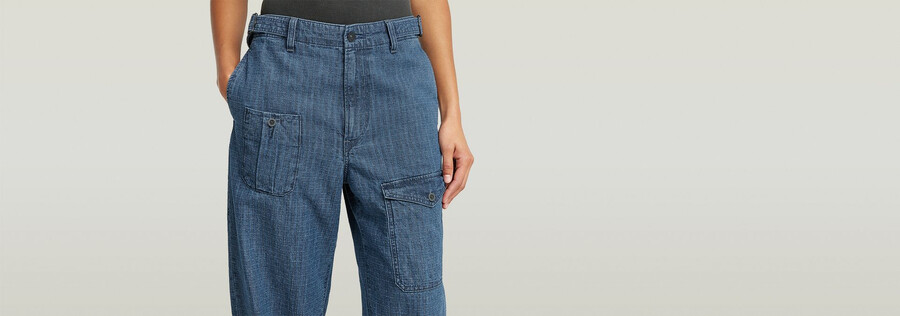 jeans larghi cargo con cintura 2.0