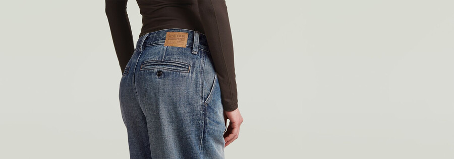 jeans larghi alti in chino skater