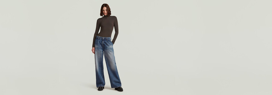 jeans larghi alti in chino skater