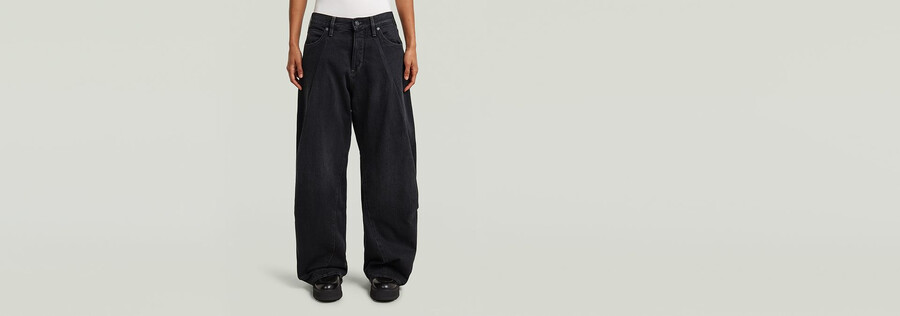 jeans contor a pieghe larghe