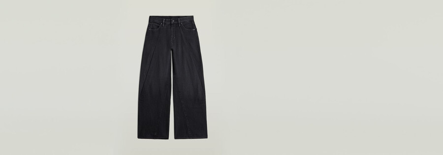 jeans contor a pieghe larghe