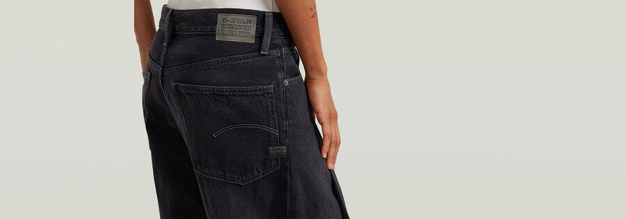 jeans contor a pieghe larghe