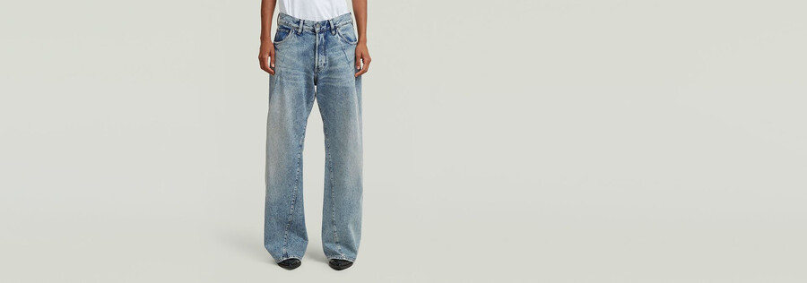 jeans contor a pieghe larghe