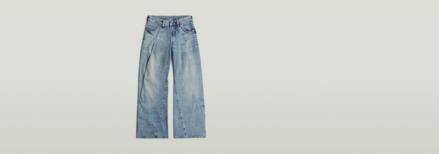 jeans contor a pieghe larghe