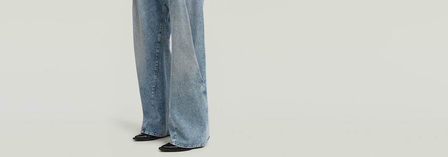 jeans contor a pieghe larghe