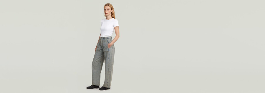 jeans carter barrel con tasche lunghe