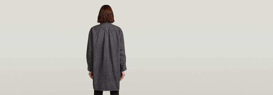 camicia in denim oversize evergreen