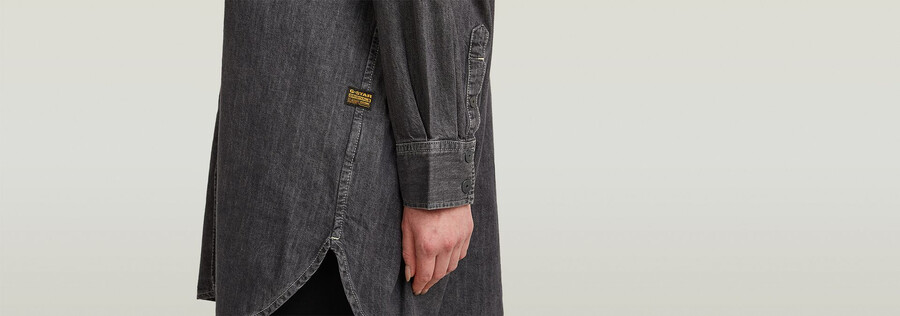 camicia in denim oversize evergreen