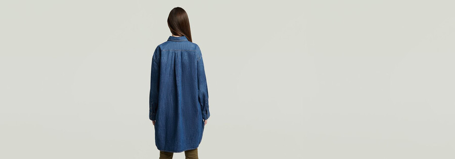 camicia in denim oversize evergreen