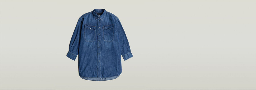 camicia in denim oversize evergreen