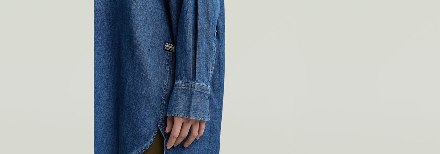 camicia in denim oversize evergreen