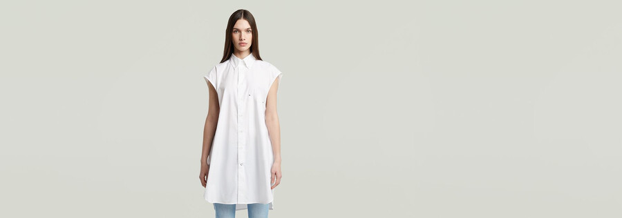 camicia oversize senza maniche