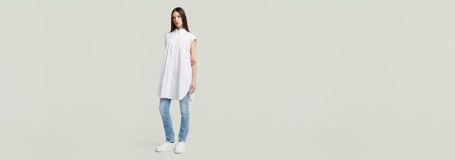 camicia oversize senza maniche